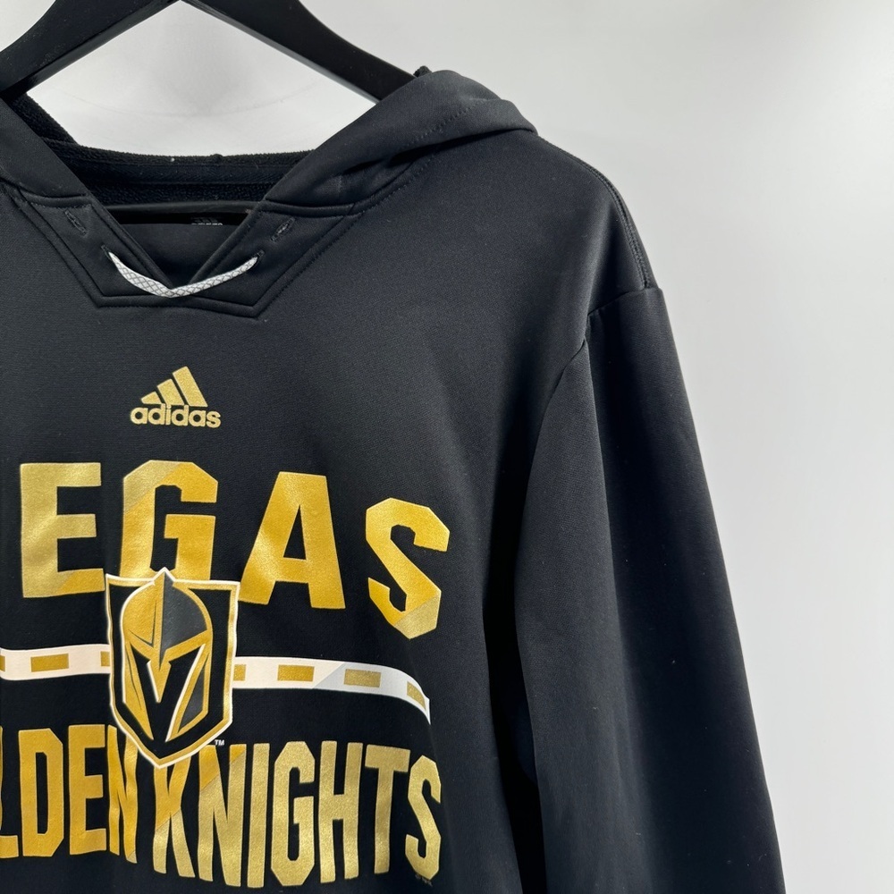 Adidas Vegas Golden Knights Black Lace-Up V-Neck Hoodie – Men’s Size Medium - Picture 2 of 7